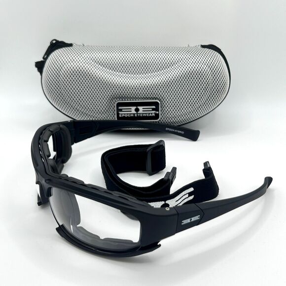 Epoch Eyewear Hybrid Motorcycle Glasses Clear Lens Foam Padded w/ Case - Picture 8 of 8